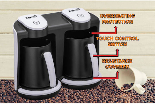 Hausberg HB-3820AB Mașină de cafea grecească 400W cu Capacitate 500ml Negru