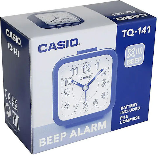 Casio Επιτραπέζιο Ρολόι LED Πλαστικό με Ξυπνητήρι Κόκκινο TQ-141-4EF