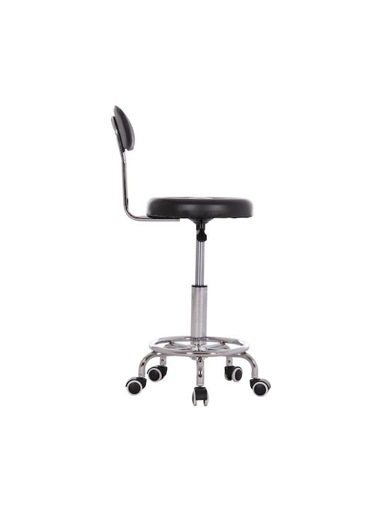Stool Bar Iris with Adjustable Height Black 34x43x86cm