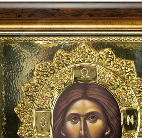 Christ Pantocrator Faithful Copy of Miraculous Icon Authentic Product of Vatopedi Monastery Holy Great Monastery Vatopedi 030401000022 57 X 44 Cm