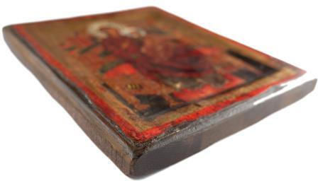 Panagia Pantanassa Engraved Wooden Aged Icon Canvas Gold Background Authentic Product of Vatopedi Monastery Holy Great Monastery Vatopedi 30405000028123 22 X 18 Cm