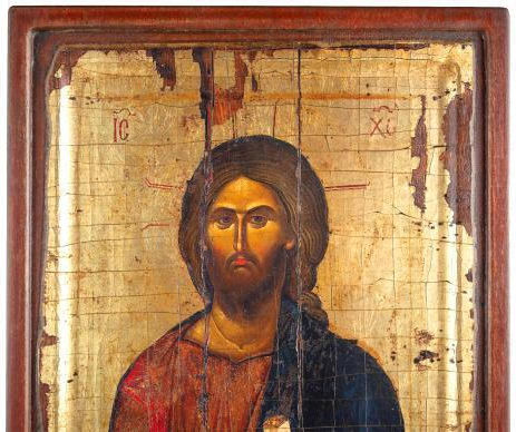 Jesus Christus Gravierte Holz Gealterte Ikone Leinwand Goldener Hintergrund Authentisches Produkt des Vatopedi-Klosters Heiliges Großkloster Vatopedi 30405000028334 22 x 18 cm