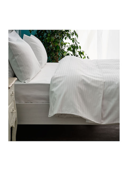 Charalambidis Textiles Duvet Cover Double 200x240 Stripe White