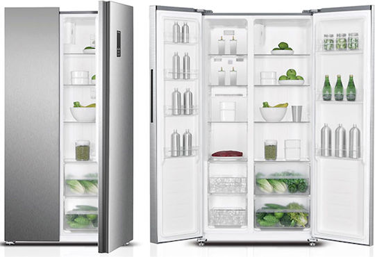 Davoline Side-by-Side Kühlschrank 439Es Total NoFrost H177xB90xT59cm. Inox DSS 442D IX
