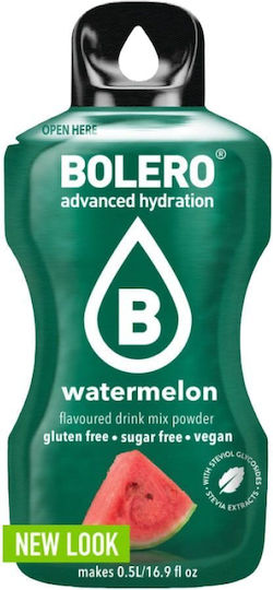 Bolero Χυμός σε Σκόνη 500ml Σε Νερό Καρπούζι Χωρίς Ζάχαρη 3gr 12τμχ