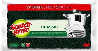 Scotch Brite Kitchen Sponge for Dishes Multicolour Classic 3pcs