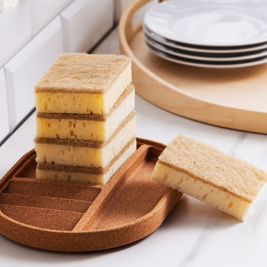 York Eco-Friendly Kitchen Sponge for Dishes Brown 10x7cm Eco Natural No 030200 2pcs