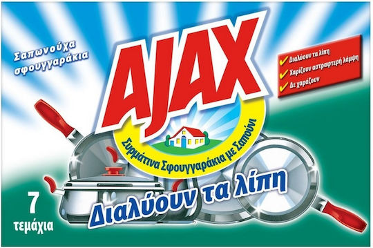 Ajax Set Kitchen Sponges for Dishes Silver 7 Pieces