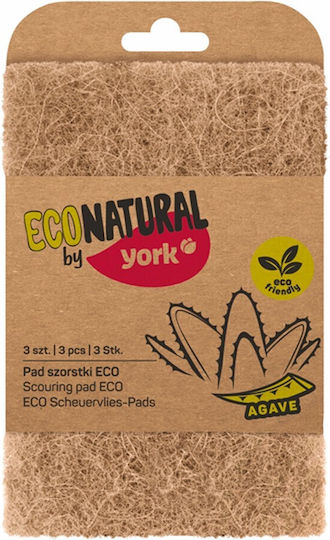 York Eco Natural No 032040 Σετ Σφουγγάρια Γενικής Χρήσης Οικολογικά Καφέ 3τμχ