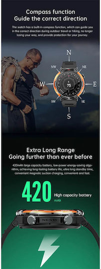 Microwear X11 Smartwatch με Παλμογράφο (Black / Blue)