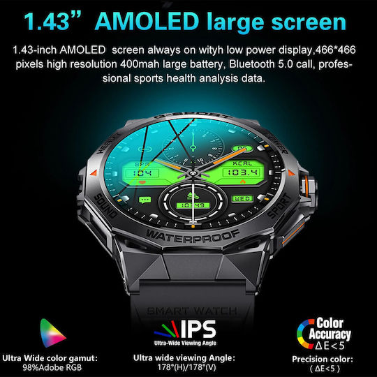 Microwear K62 Smartwatch with Heart Rate Monitor (K62 Orange)
