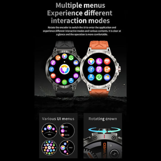 Microwear KC89 Smartwatch cu Pulsometru (Negru)