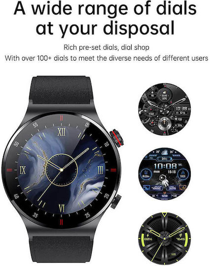 Microwear QW33 46mm Smartwatch με Παλμογράφο (Steel Silver)