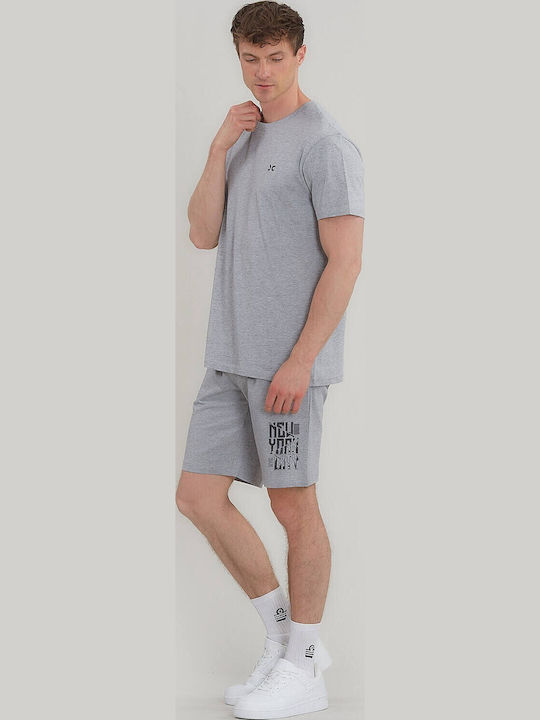 Αθλητική Ανδρική Βερμούδα Grey Mel/black