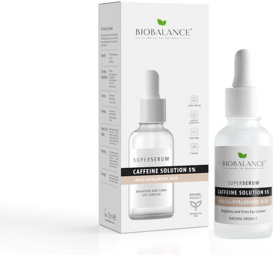 Alpaya Dermaceuticals Serum Contur Pentru Ochi cu 5% Caffeină Serum Anti-Îmbătrânire Pentru Ochi cu Acid Hialuronic Pentru Cearcane 30ml