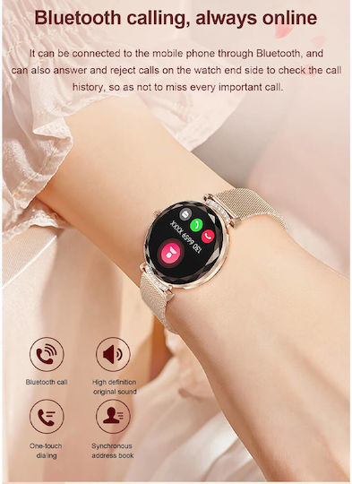 Microwear NX7 Pro Stainless Steel 38mm Smartwatch with Heart Rate Monitor (Silver Steel)