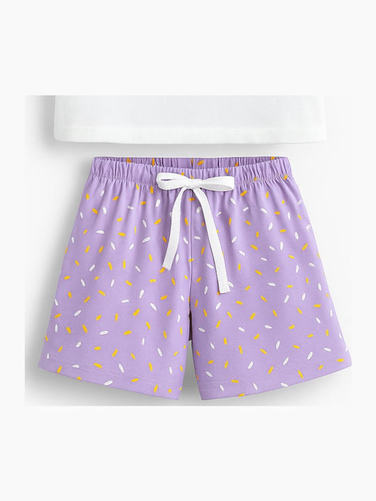 Evita Kids' Pajamas Summer White, Purple Youth Culture