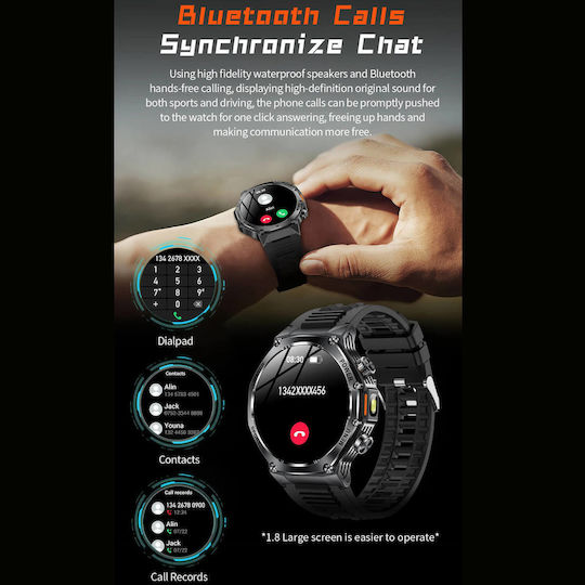 Microwear AK82 Smartwatch (Μαύρο)
