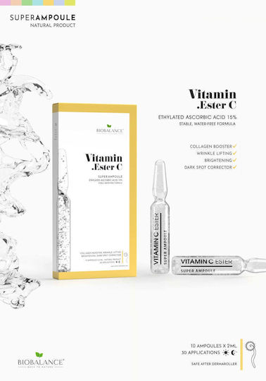 Alpaya Dermaceuticals Serum Ampulă Anti-îmbătrânire Ester Vitamina C pentru Față cu Vitamina C și Colagen pentru Strălucire și Lifting 10x2ml
