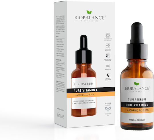 Alpaya Dermaceuticals Super Serum Pure Vitamina C Ser Facial Hidratant & Anti-îmbătrânire cu Vitamina C & Acid Hialuronic pentru Strălucire & Tonifiere 30ml