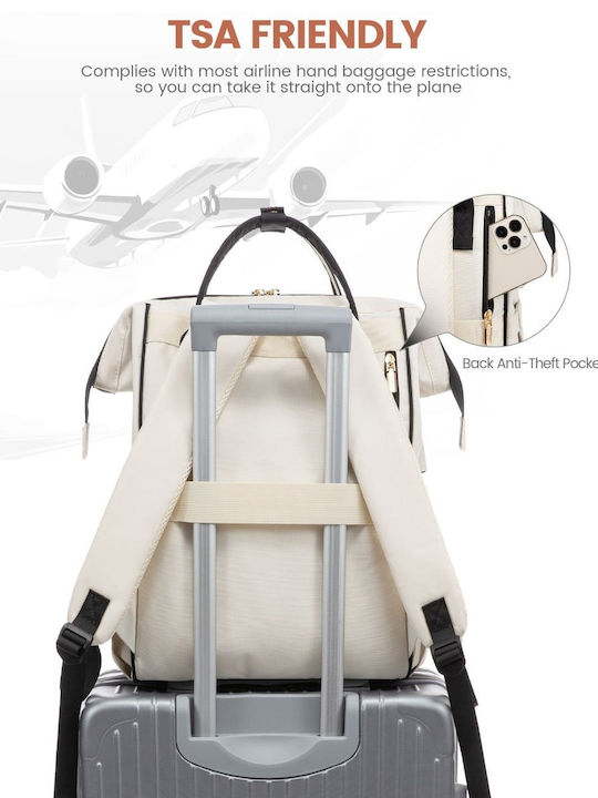Lovevook Wasserdicht Tasche Rucksack für Laptop 15.6" beige/black MB2146