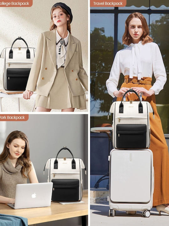 Lovevook Wasserdicht Tasche Rucksack für Laptop 15.6" beige/black MB2146