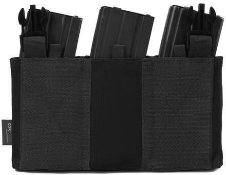 Elmon AE PC Triple Mag Front Placard M4/M16 Gen III Multifunctional Black Magazine Holster
