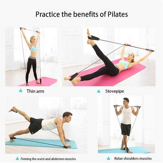 Portable Μπάρα Pilates Ροζ