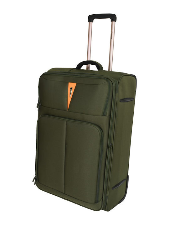 Diplomat Großer The Venice Collection Stoffkoffer Grün mit 4 Rädern Höhe 79cm