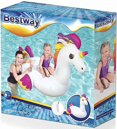 Bestway Kids Inflatable Pool Mattress Unicorn White 155x119cm