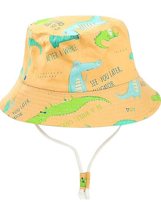 Queen Mother Kids' Bucket Fabric Sunscreen Hat Orange Crocodile Orange