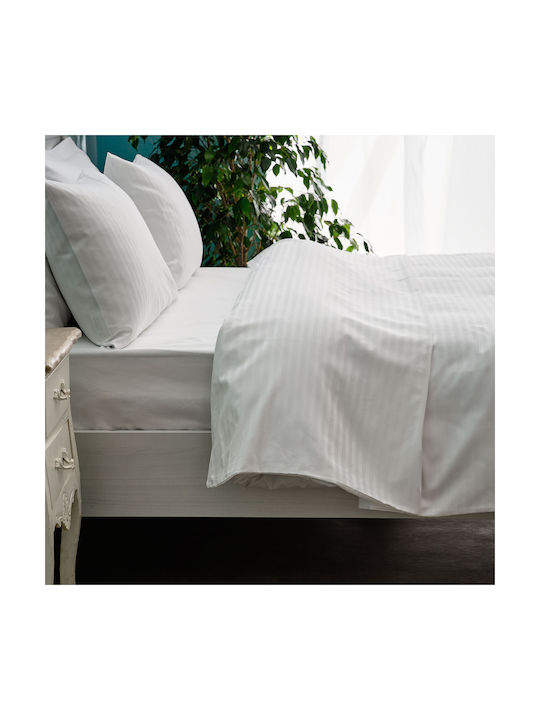 Charalambidis Textiles Satin Pillowcase Set White 52x72cm.