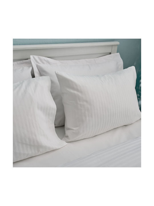 Charalambidis Textiles Satin Pillowcase Set White 52x72cm.