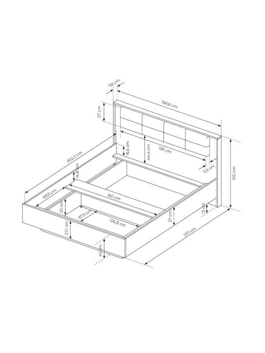 Σετ Комплект Спалня Chestnut + Anthracite 160x200бр 4бр