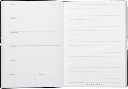 Boss Elegance Storyline Notebook A5 Ruled with Elastic Black