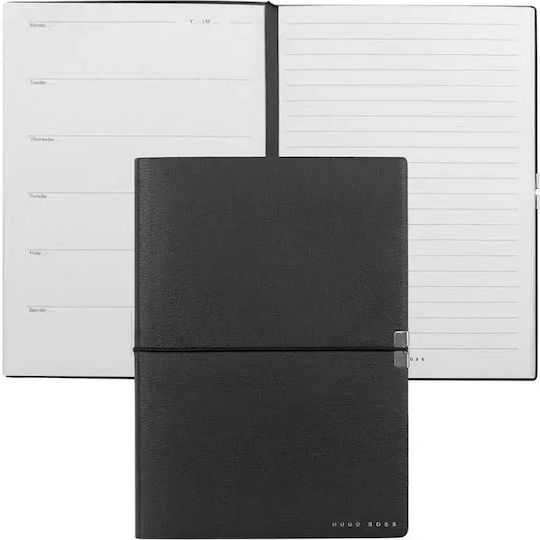 Boss Elegance Storyline Notebook A5 Ruled with Elastic Black