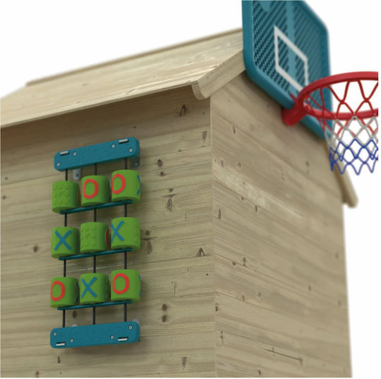 Tp Toys Wooden Kids Playhouse with Fence Brown 98.5x91x140cm