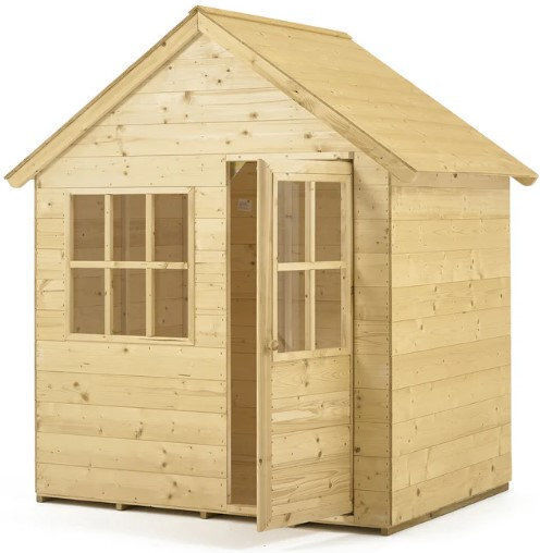 Multifunctional Wooden Kids Playhouse Garden Brown 118x90x146cm