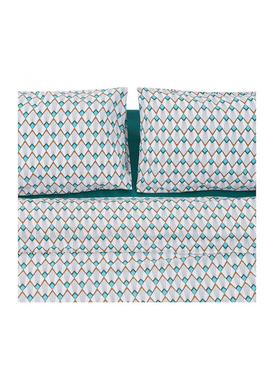 Heinner Set Huse Pentru Pilote 100% Bumbac 180x200cm Semidublu Cu 2 Fețe De Pernă & 1 Cearceaf Albastru