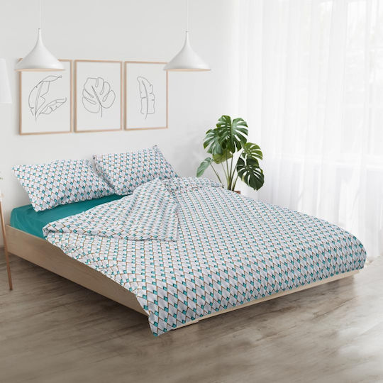Heinner Подредба Плик За Завивка 100% Памук 180x200см Единичен С 2 Калъфки За Възглавници И 1 Чаршаф Син