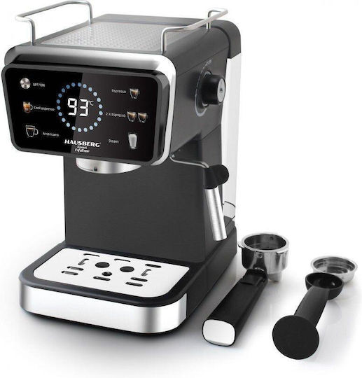 Hausberg Automat de Espresso 1350W Presiune 20bar pentru Cappuccino Argintie HB3730IN