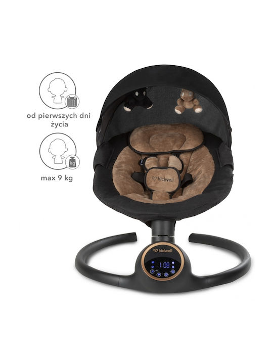Kidwell Electric Relax pentru Bebeluși Leagăn Reve Black Gold pentru Copil până la 9kg