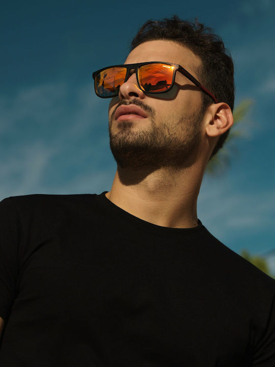 Ghetto Men's Sunglasses with Orange Frame and Orange Lens K38189 ORANGE