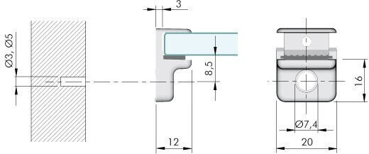 Crystal Support Snap-On Italiana Ferramenta Screw Silver 212-301601#νικ