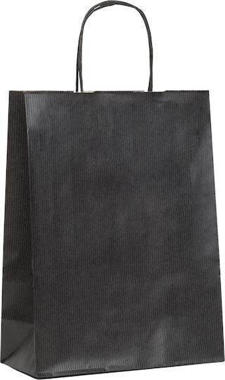 Pungă de Hârtie Neagră Răsucită Premium 14x8.5x21.5 400 Bucăți
