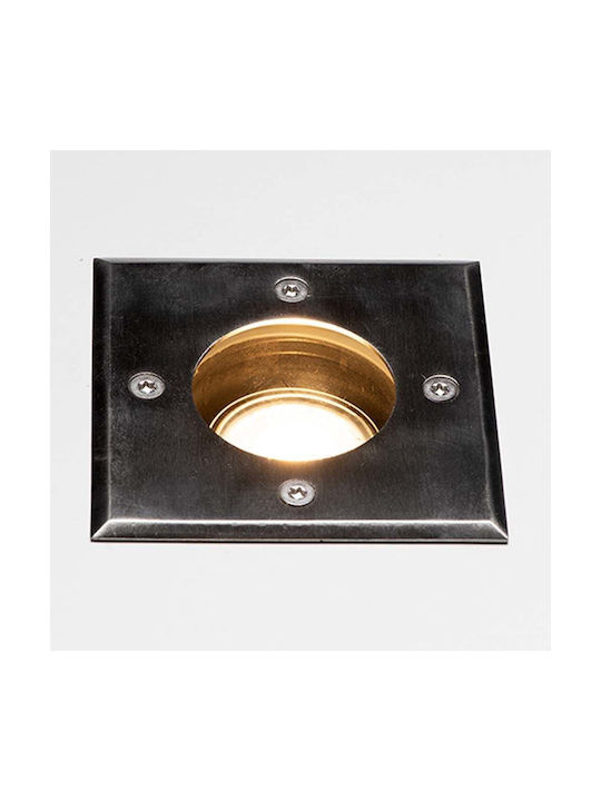 Spot Încastrat De Podea Pătrat 123led Athens Gu10 Ip67 110 X 130 Mm Oțel Inoxidabil