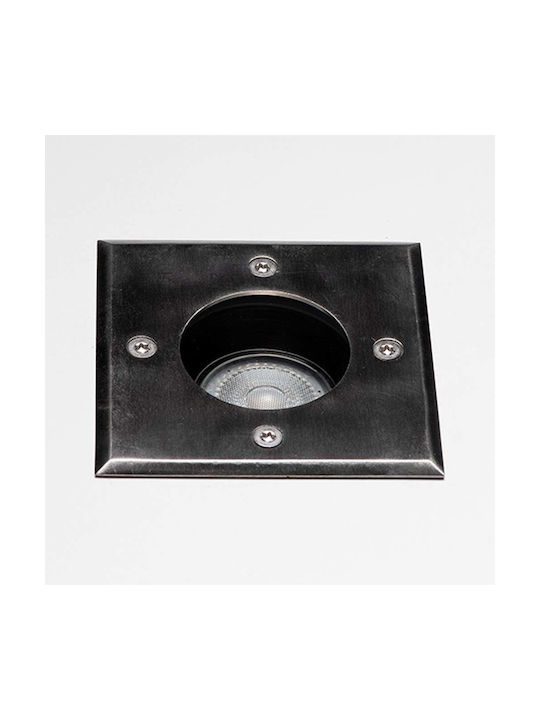 Spot Încastrat De Podea Pătrat 123led Athens Gu10 Ip67 110 X 130 Mm Oțel Inoxidabil