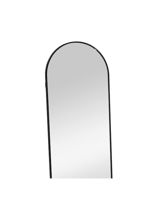 Keskor Oglindă Arcuită cu Cadru Din Aluminiu Negru 146x36cm