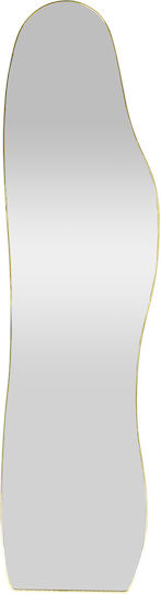 Keskor Asymmetric Floor Mirror with Gold Wooden Frame 150x40cm
