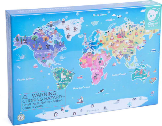 Wooden Kids Puzzle Global Map 48pcs Classic World